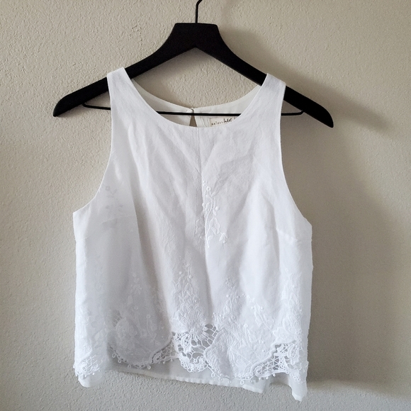 Maison Jules Tops - Maison Jules White Eyelet Lace Tank